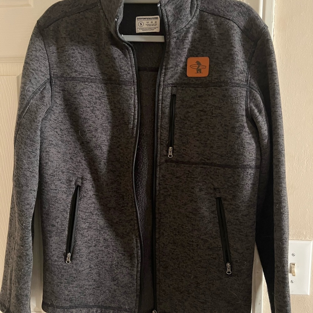 Men's Charcoal Zip-Up Sweater by [Brand]